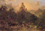 Johann Nepomuk Rauch Landscape with Ruins oil painting artist